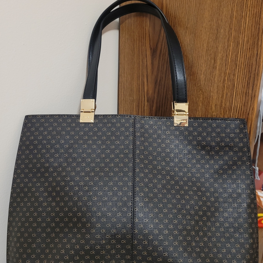 Calvin Klein Black & Brown Logo Tote Bag